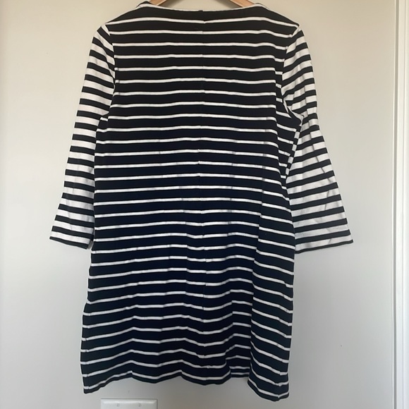 J. Crew Navy Striped Shift Dress Sz M EUC - Picture 4 of 4